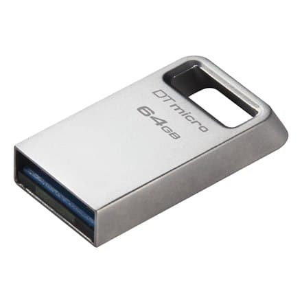 Kingston | USB 3.2-minne | DataTraveler mikro | 64GB | USB 3.2 | Silver