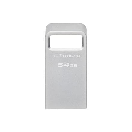 Kingston | USB 3.2 flashdrev | DataTraveler mikro | 64 GB | USB 3.2 | Sølv Sølv