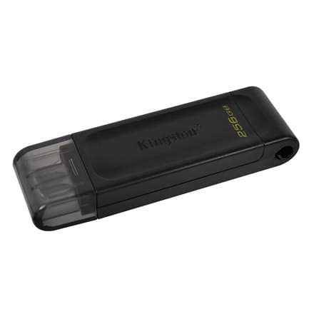Kingston | USB-muistitikku | DataTraveler 70 | 256 Gt | USB 3.2 Gen 1 Type-C | Musta