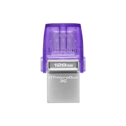 Kingston | DataTraveler | DT Micro Duo 3C | 128GB | USB Typ-C och Type-A | Lila Rostfritt stål, Lila