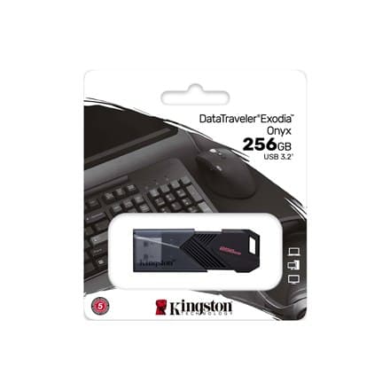 Kingston | DataTraveler | Exodia Onyx | 256 Gt | USB 3.2 | Musta