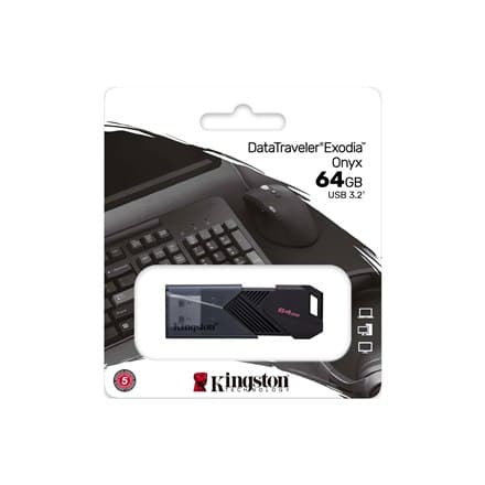 Kingston | DataTraveler | Exodia Onyx | 64 GB | USB 3.2 | Sort