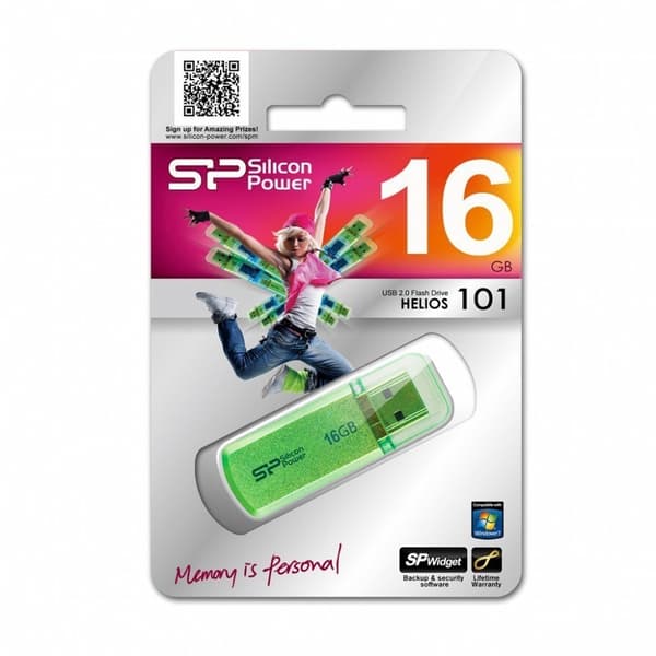 Silicon Power | Helios 101 | 16 GB | USB 2.0 | Grøn