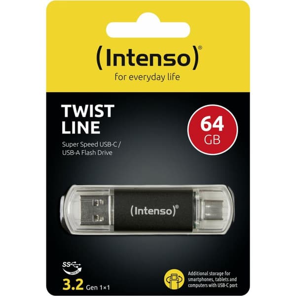 USB-tikku INTENSO Antrasiitinharmaa 64 GB