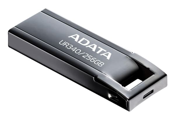ADATA UR340, 256 GB, USB Type-A, 3.2 Gen 1 (3.1 Gen 1), 100 MB/s, Utan skyddshatt, Svart