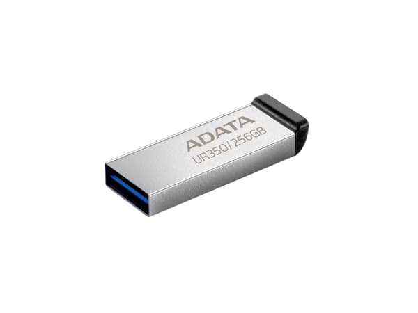 ADATA UR350, 256 GB, USB Type-A, 3.2 Gen 1 (3.1 Gen 1), 100 MB/s, Utan skyddshatt, Svart, Silver