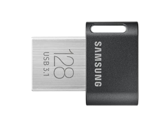 Samsung MUF-128AB, 128 GB, USB Type-A, 3.2 Gen 1 (3.1 Gen 1), 300 MB/s, Uten lokk, Grå, Sølv Grå, Sølv