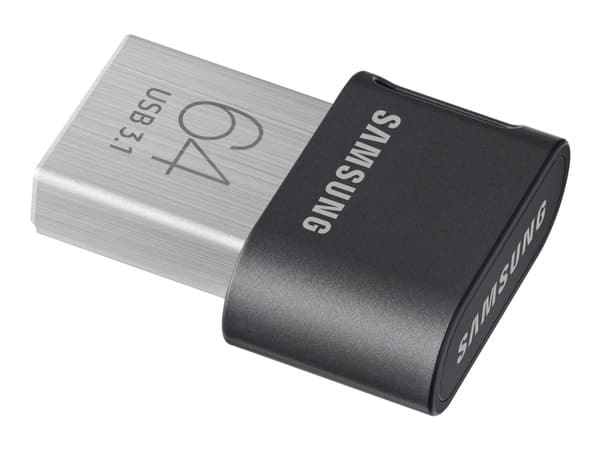 Samsung FIT Plus MUF-64AB - USB-flashstasjon - 64 GB - USB 3.1 Grå, Sølv