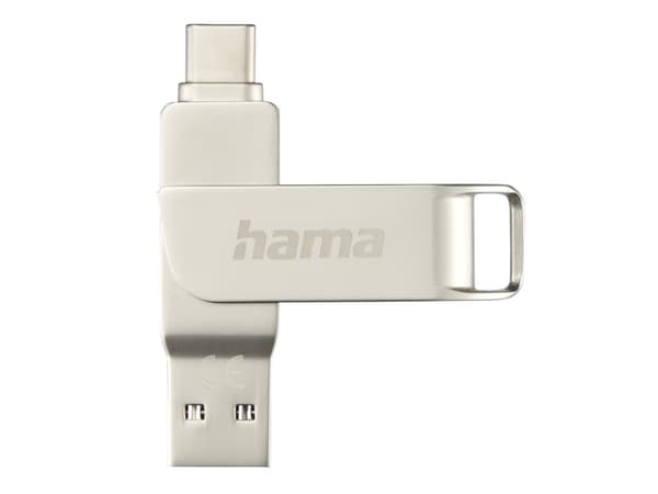 Hama C-Rotate Pro, 512 GB, USB Type-A / USB Type-C, 3.2 Gen 1 (3.1 Gen 1), Svivel, Sølv Sølv