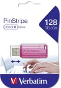 Miniatyrbild 3 av 4: Verbatim USB DRIVE 2.0 PINSTRIPE USB-minne 128 GB Rosa 49460 USB 2.0