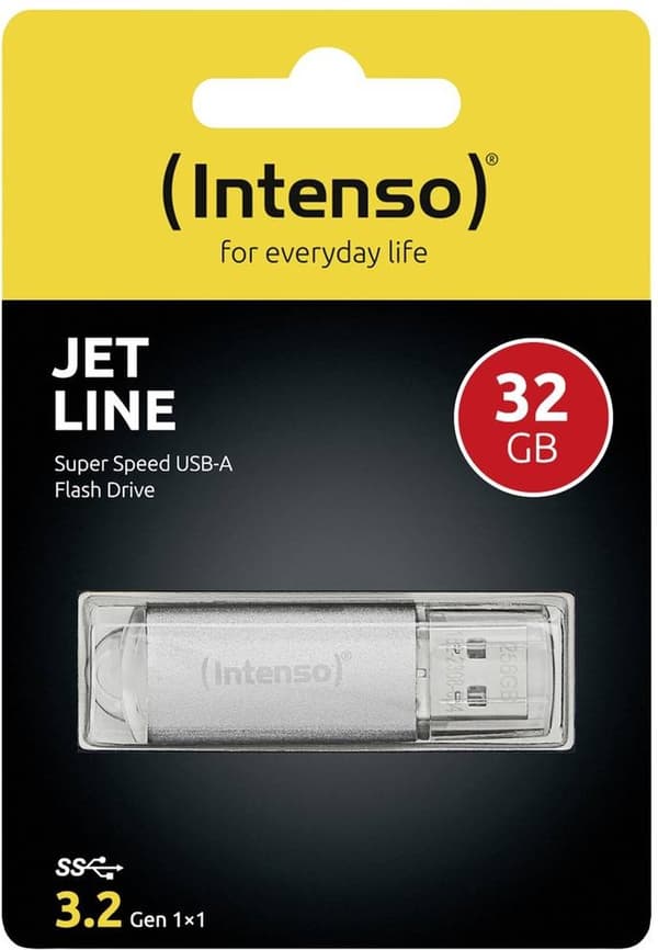 Intenso Jet Line USB-minne 32 GB Silver 3541480 USB 3.2 Gen 1