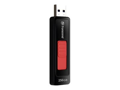 Transcend JetFlash 760 - USB-flashstasjon - 256 GB - USB 3.1 Gen 1 - svart Sort, Rød