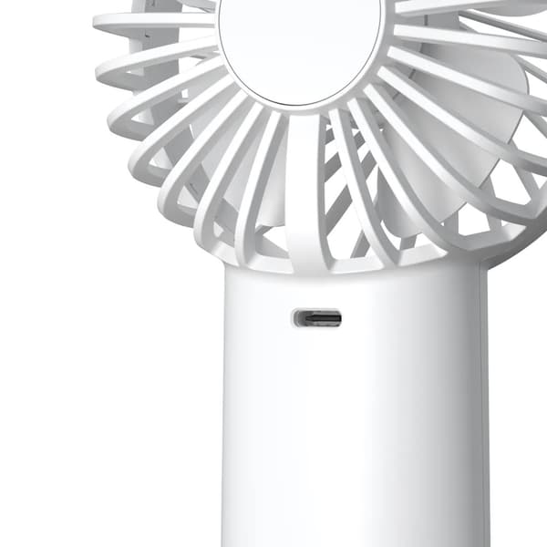 SiGN Bärbar Mini USB Handfläkt med Lampa - Vit