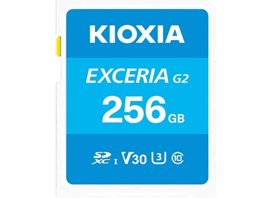 Kioxia LNEX2L256GG4, 256 GB, MicroSDXC, klasse 10, UHS-I, 100 MB/s, 50 MB/s