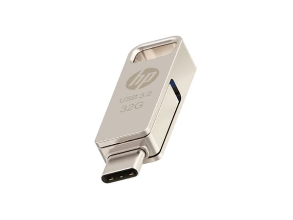 PNY HPFD206C-32, 32 GB, USB Type-A / USB Type-C, 3.2 Gen 2 (3.1 Gen 2), 100 MB/s, Slide, Silver