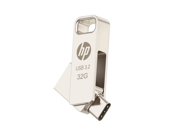 PNY HPFD206C-32, 32 GB, USB Type-A / USB Type-C, 3.2 Gen 2 (3.1 Gen 2), 100 MB/s, Slide, Silver
