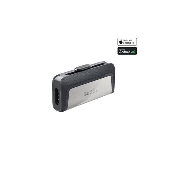 SANDISK Ultra Dual USB Flash Drive - 128GB - USB 3.1/USB-C - Grå Svart, Silver