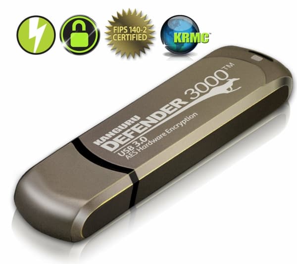 Kanguru Encrypted Defender 3000 - USB flash-enhet - krypterat - 512 GB - USB 3.2 Gen 1 - FIPS 140-2 Level 3 - TAA-kompatibel