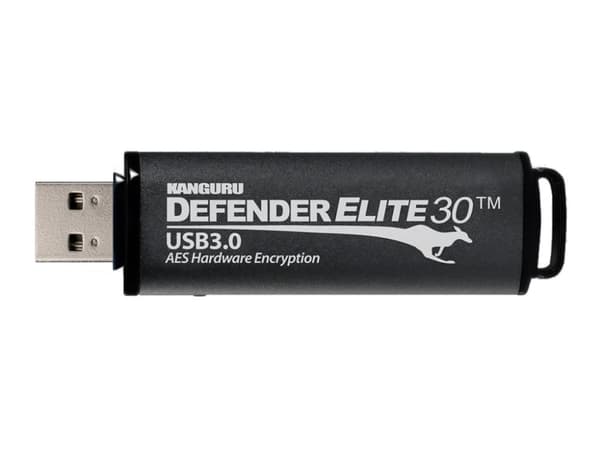 Kanguru Defender Elite30 - USB-muistitikku - salattu - 512 GB - USB 3.2 Gen 1 - musta - TAA-yhteensopiva (KDFE30-512G)