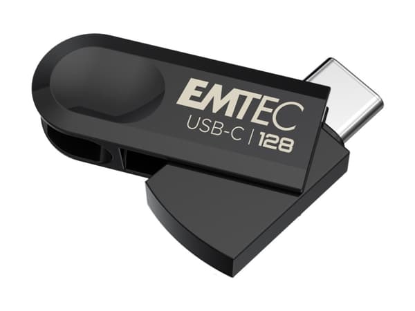 EMTEC C280 - USB-flashstasjon - 128 GB - USB-C 3.2 Gen 1 Sort
