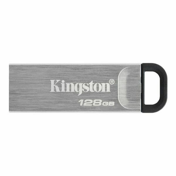 USB-minne Kingston Kyson Svart Stål 128 GB (1 antal) Silver