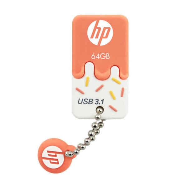 USB-minne HP HPFD778O-64 Orange 64 GB 75 MB/s (1 antal) Orange, Vit