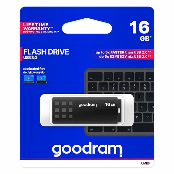 USB-stik GoodRam UME3 Sort 16 GB (1 enheder)