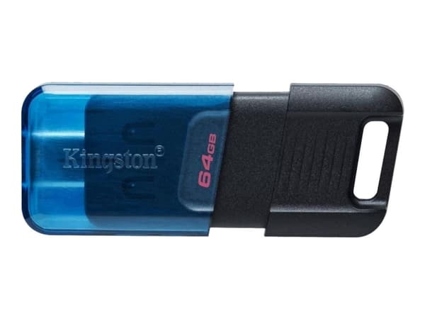 Kingston 64GB DataTraveler 80 M 200MB/s USB-C 3.2 Gen 1 Sort, Blå