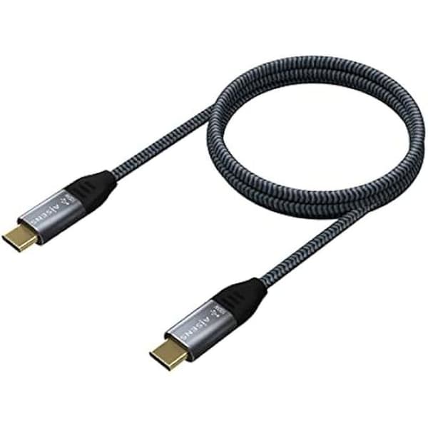 AISENS - A107-0670 - USB 3.2 Gen2x2 20Gbps 5A 100W E-märkt kabel, typ USB-C/M-USB-C/M, grå, 0,6 m