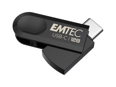 EMTEC C280 - USB-flashstasjon - 64 GB - USB-C 3.2 Gen 1 Sort