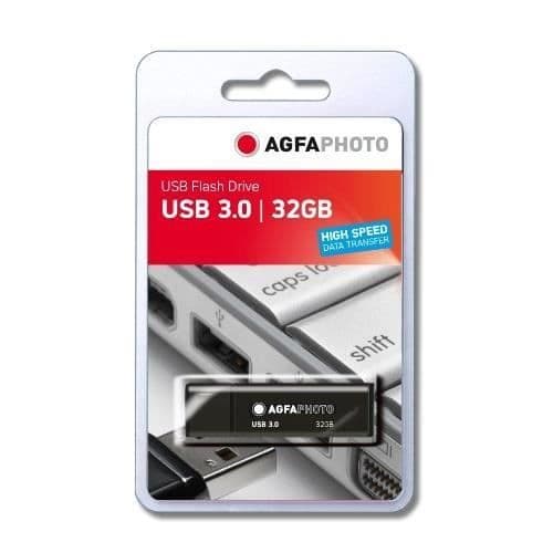 USB-nyckel - AGFA PHOTO - 64 GB - USB 3.0 - Svart färg - Hög hastighet Svart