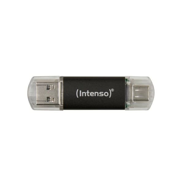 USB-nyckel - INTENSO - Twist Line - 64 GB - USB-A, USB-C™ - USB 3.1 Gen 1 - Grå