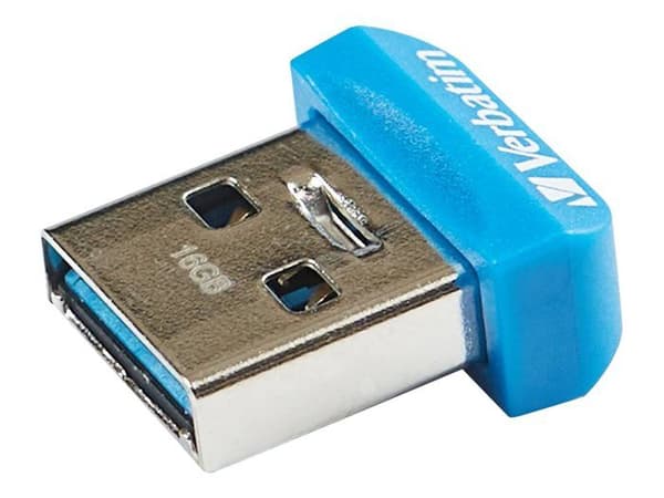 Store 'n' Stay NANO USB-nyckel - 16 GB - USB 3.0 - blå - VERBATIM