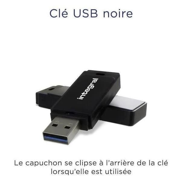 USB-nyckel - INTEGRAL - 128 GB - USB 2.0 - Svart