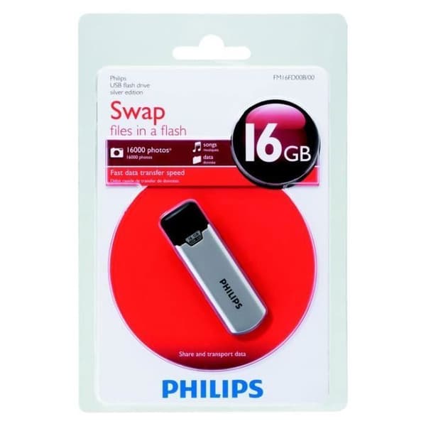 Vivid 16 GB 3.0 blå USB-nyckel - PHILIPS - 16 GB lagringskapacitet - USB 2.0 - Svart