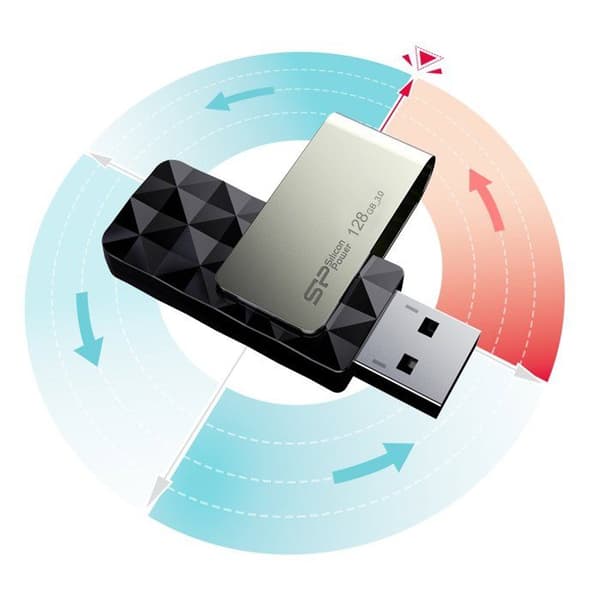 Silicon Power B30 128 GB USB 3.0 Flash Drive Svart