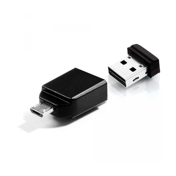 VERBATIM Store 'n' Go Nano USB-minne - 32 GB - USB 2.0 - med mikro-USB-adapter Svart