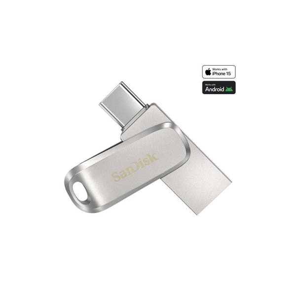 USB-minne - SANDISK - Ultra Dual Drive Luxe - 64 Go - USB-C - 150 Mo/s Rostfritt stål