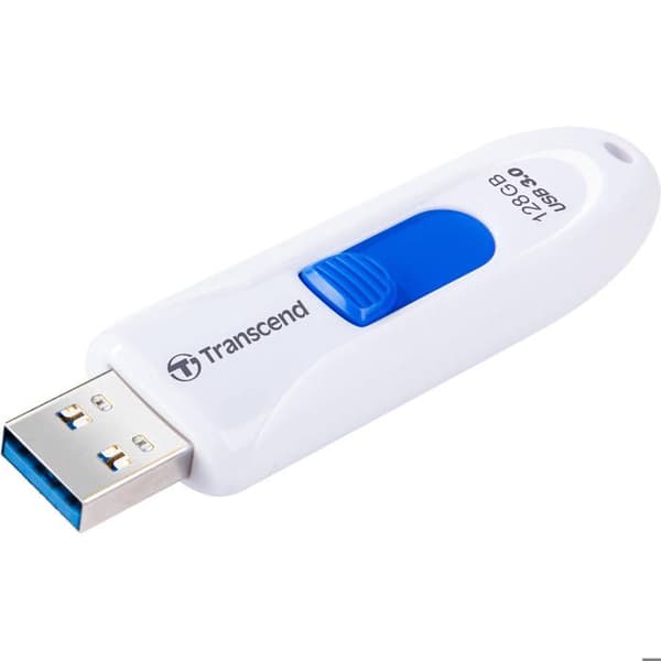 TRANSCEND JETFLASH 790 USB-nyckel - 128 GB - USB 3.0 - Vit