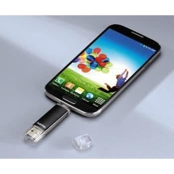 Hårddisk - HAMA - Laeta Twin - 64 GB - USB 3.0/Micro-USB - Svart