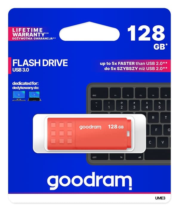 Goodram UME3-1280O0R11 USB-minne 128 GB USB Typ-A 3.2 Gen 1 (3.1 Gen 1) Orange
