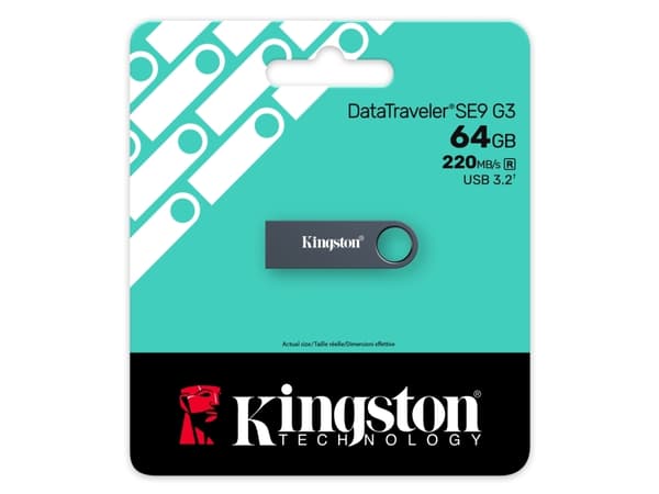 Kingston DataTraveler SE9 G3 - USB flash-enhet - 64 GB - USB 3.2 Gen 1 - mörk nickel