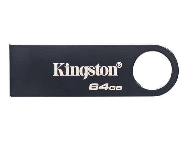 Kingston DataTraveler SE9 G3 - USB-flashstasjon - 64 GB - USB 3.2 Gen 1 - mørk nikkelfarge Sort