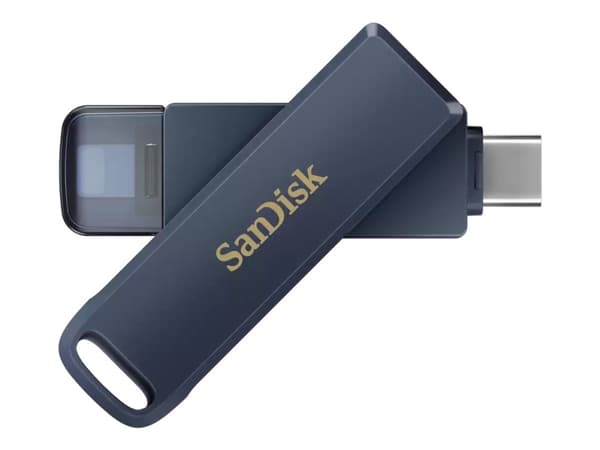 SanDisk Phone Drive - USB flash-enhet - 256 GB - USB-C / Lightning - metallisk himmel