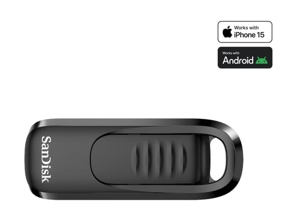 SanDisk SDCZ480-512G-G46, 512 GB, USB Type-C, 3.2 Gen 1 (3.1 Gen 1), 400 MB/s, Slide, Black