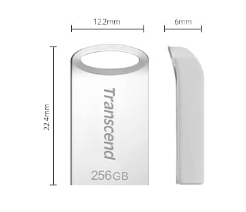 Transcend JetFlash 710 - USB-flashstasjon - 256 GB - USB 3.1 Gen 1 - sølv