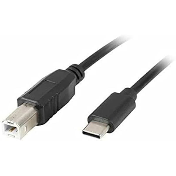 lanberg USB C Hane till USB B 2.0 Hane Kabel 1,8m Svart