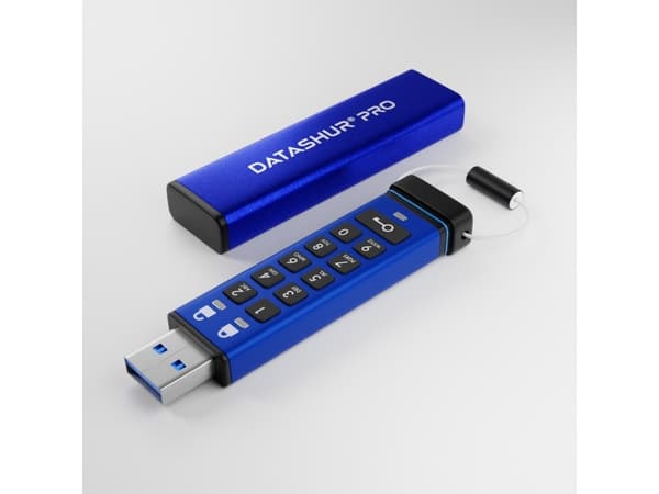 iStorage datAshur Pro USB3 256GB, 256 GB, USB Type-A, 3.2 Gen 1 (3.1 Gen 1), 170 MB/s, Muffe, Blå Blå