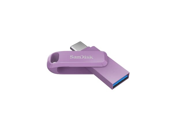 SanDisk Ultra Dual Drive Go - USB-flashstasjon - 1 TB - USB 3.2 Gen 1 / USB-C - lavendel