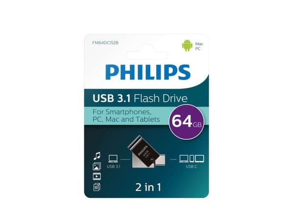 Philips FM64DC152B - USB flash-enhet - 64 GB - USB 3.1 / USB-C
